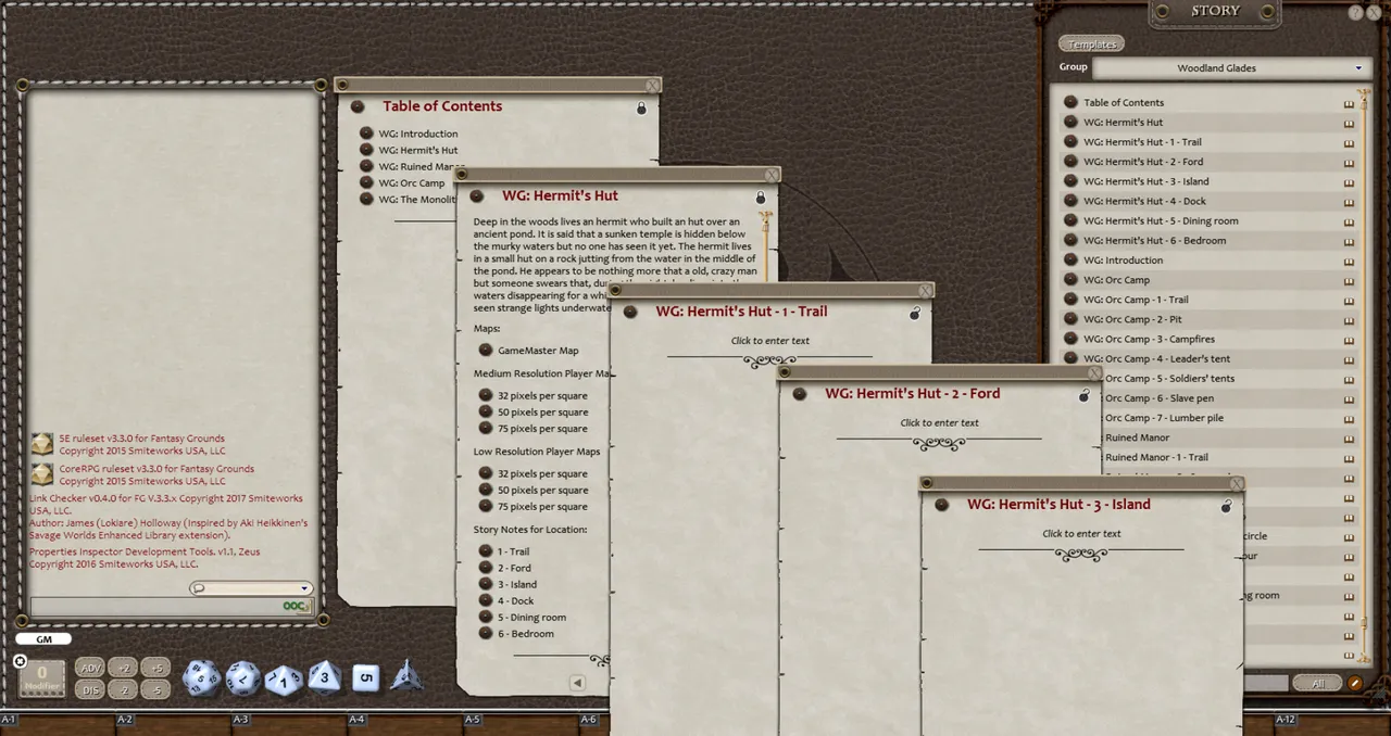 Fantasy Grounds - 0one's Colorprints #9: Woodland Glades (Map Pack) Screenshot 0