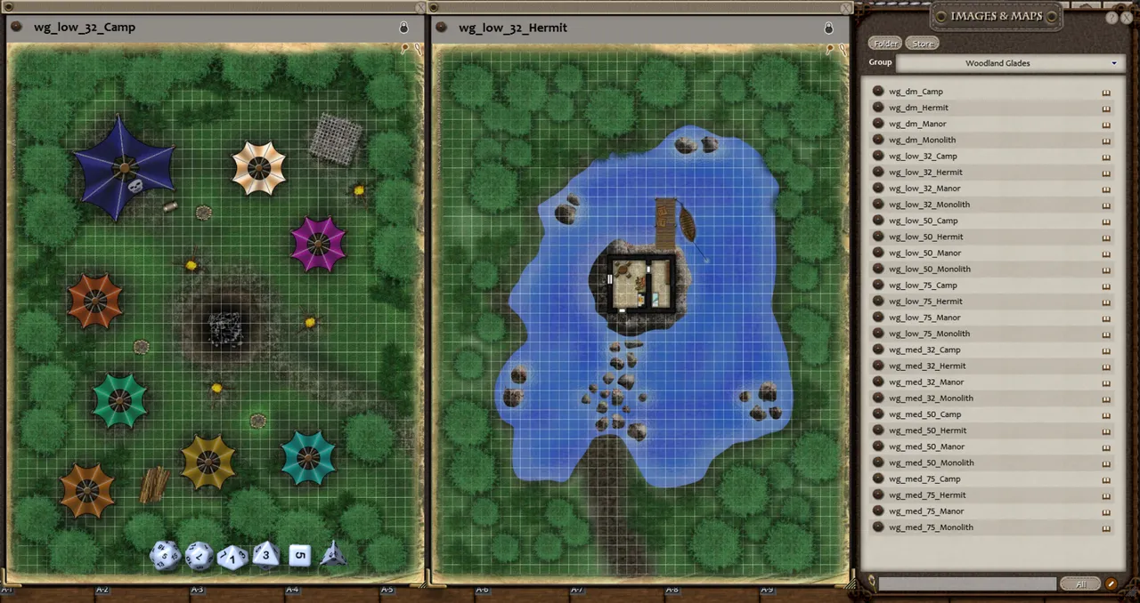 Fantasy Grounds - 0one's Colorprints #9: Woodland Glades (Map Pack) Screenshot 1