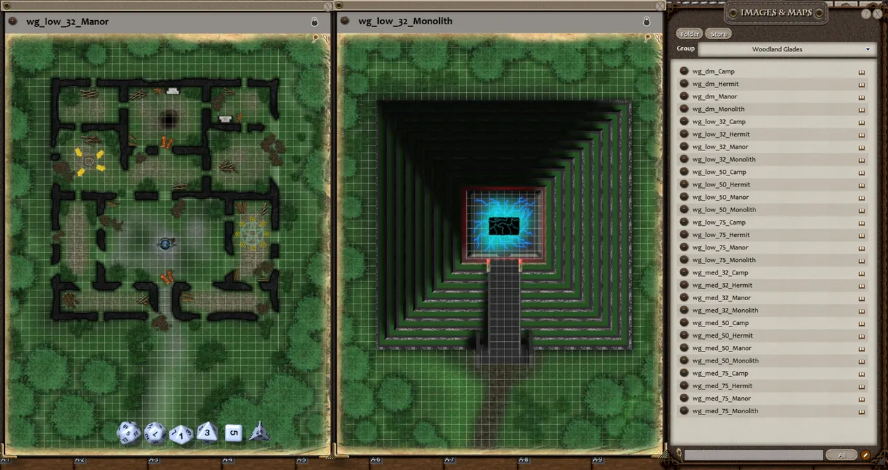 Fantasy Grounds - 0one's Colorprints #9: Woodland Glades (Map Pack) Screenshot 2