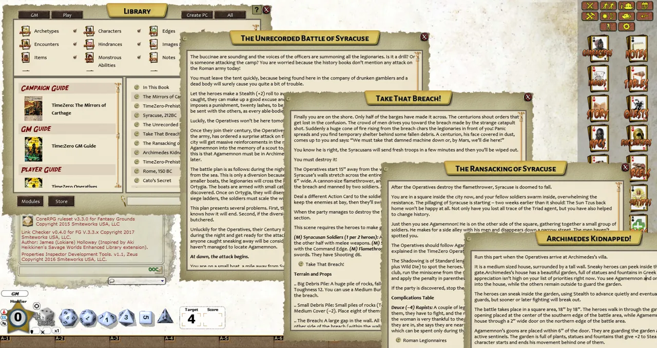 Fantasy Grounds - TIMEZERO: The Mirrors of Carthage (Savage Worlds) Screenshot 0