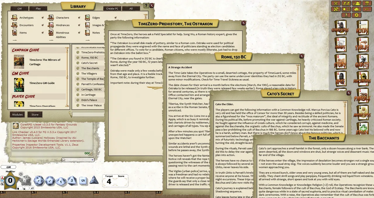 Fantasy Grounds - TIMEZERO: The Mirrors of Carthage (Savage Worlds) Screenshot 2