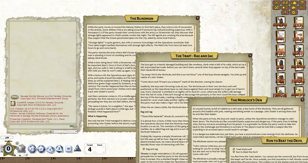 Fantasy Grounds - TIMEZERO: Tomorrow BOMB (Savage Worlds) Screenshot 0