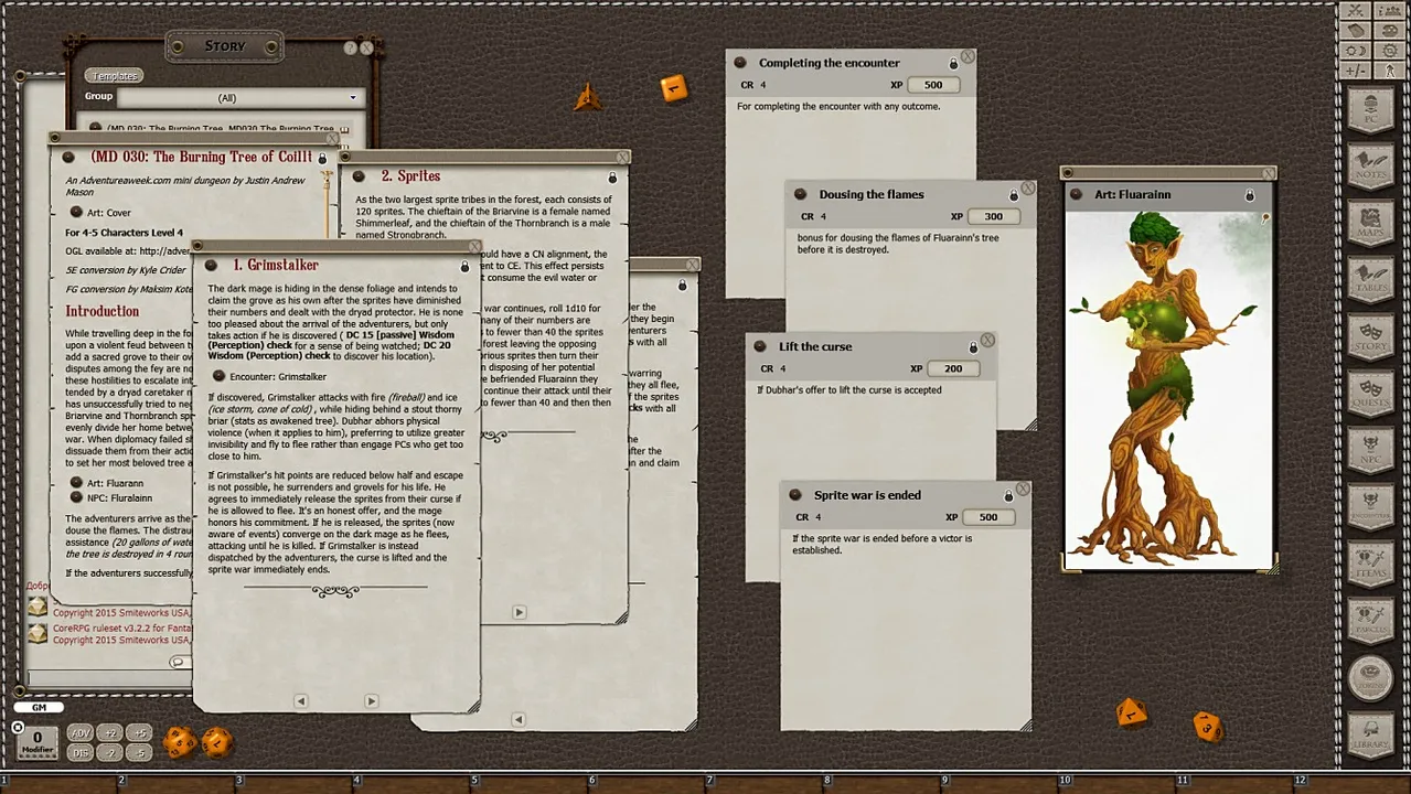 Fantasy Grounds - Mini-Dungeon #030: The Burning Tree of Coilltean Grove (5E) Screenshot 3
