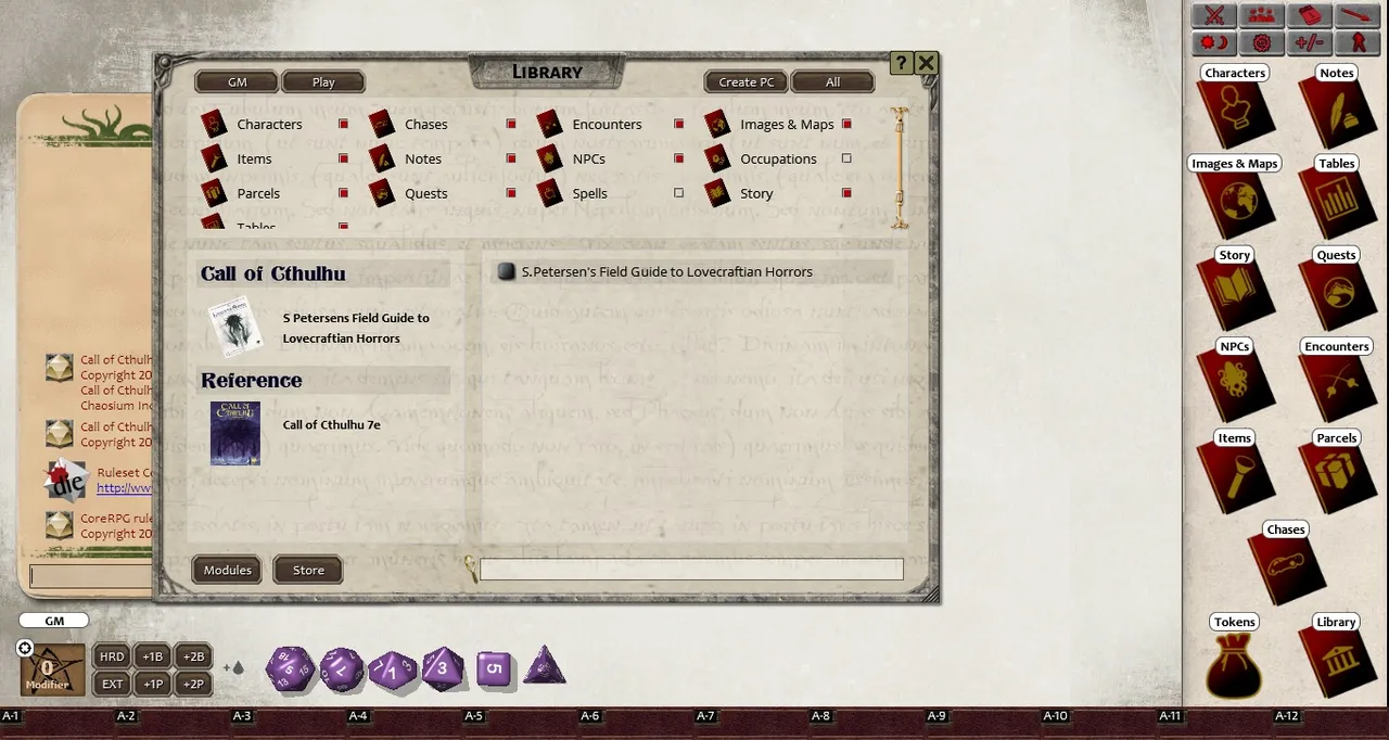 Fantasy Grounds - S.Petersen's Field Guide to Lovecraftian Horrors (CoC7E) Screenshot 2