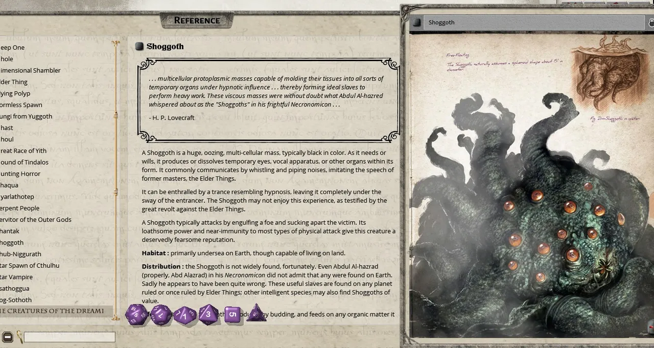 Fantasy Grounds - S.Petersen's Field Guide to Lovecraftian Horrors (CoC7E) Screenshot 3