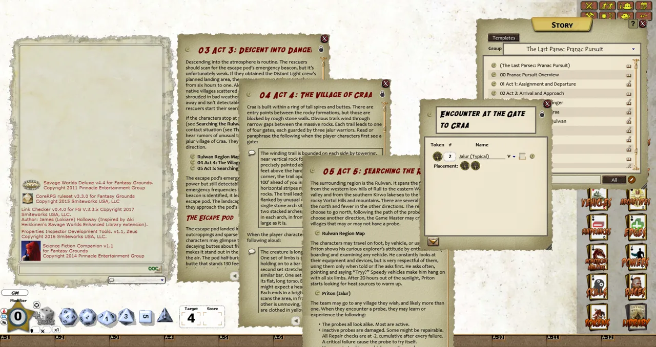 Fantasy Grounds - The Last Parsec: Pranac Pursuit (Savage Worlds) Screenshot 2