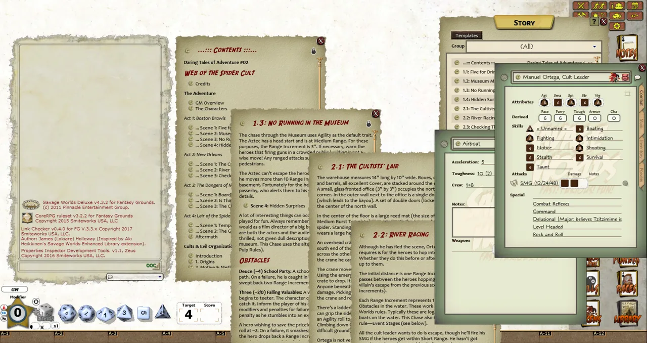 Fantasy Grounds - Daring Tales of Adventure #02 - Web of the Spider Cult (Savage Worlds) Screenshot 2