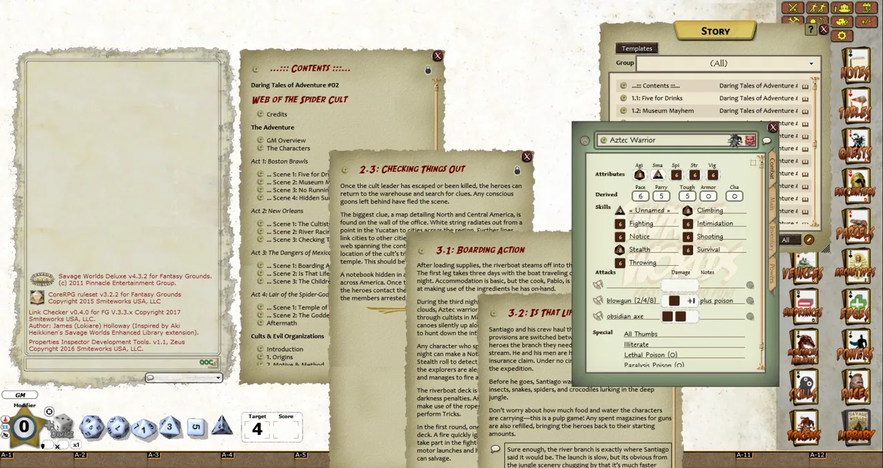 Fantasy Grounds - Daring Tales of Adventure #02 - Web of the Spider Cult (Savage Worlds) Screenshot 3