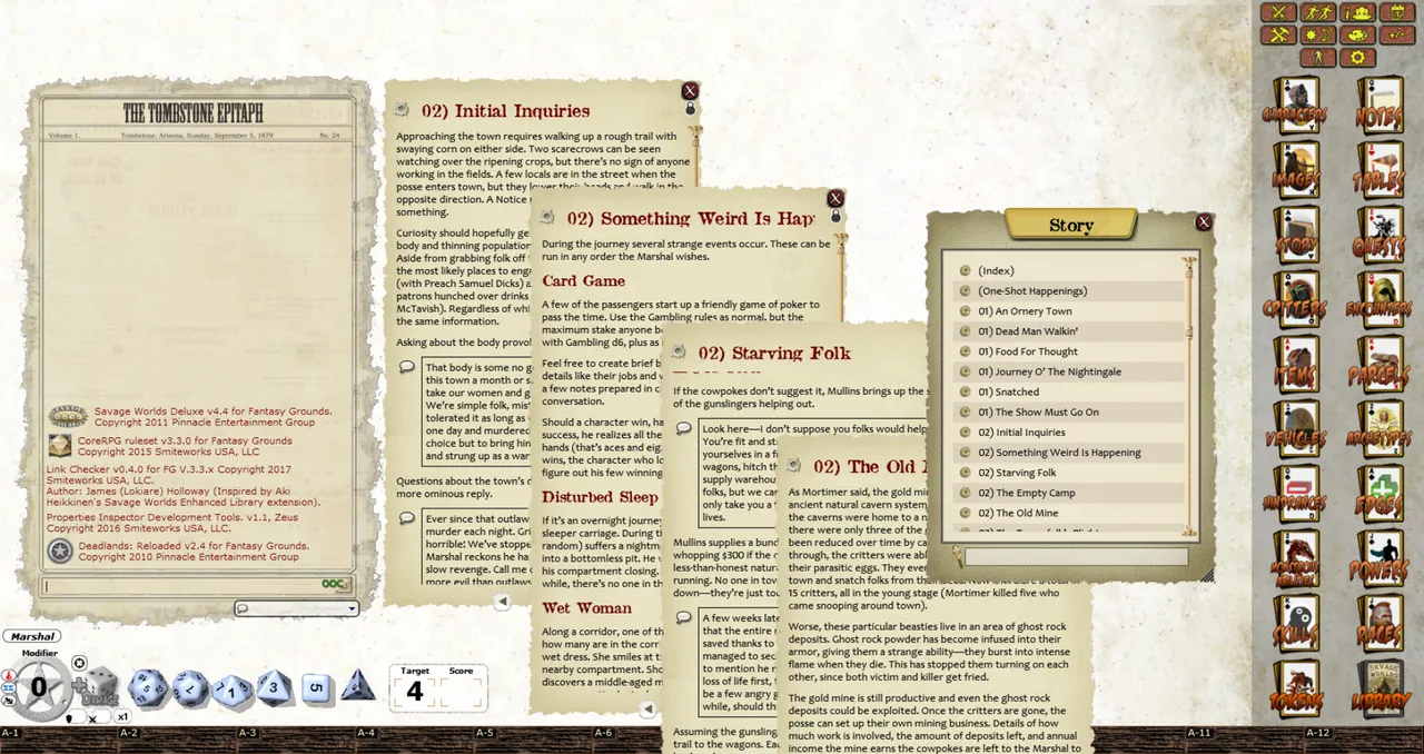 Fantasy Grounds - Deadlands Reloaded: Saddle Sore (Savage Worlds) Screenshot 2