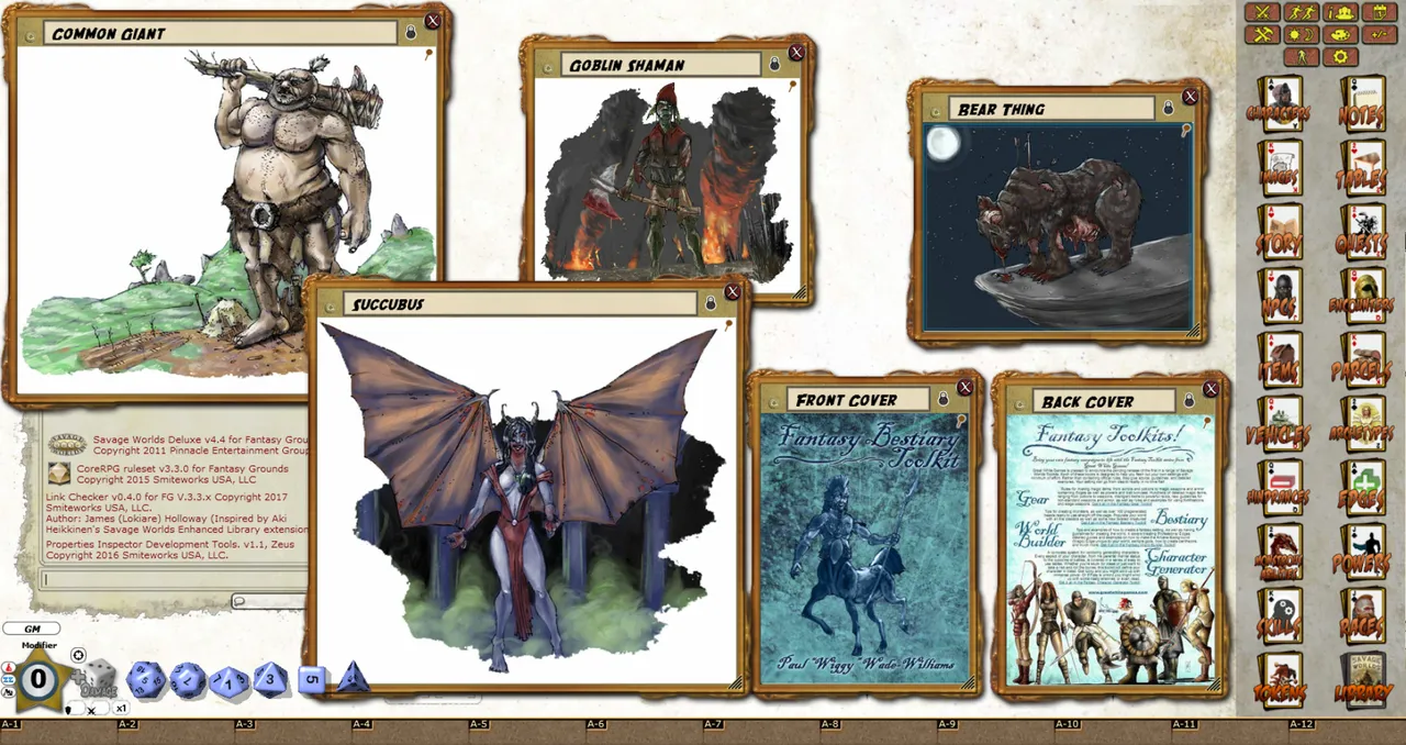 Fantasy Grounds - Fantasy Bestiary Toolkit (Savage Worlds) Screenshot 0