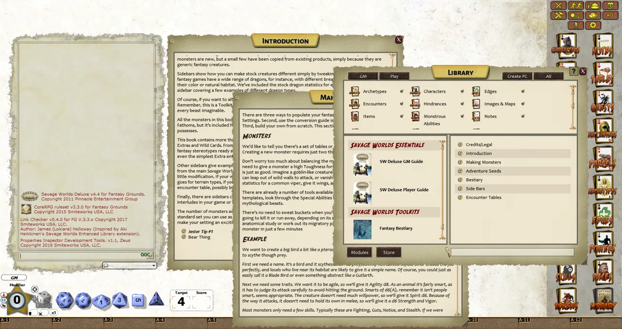 Fantasy Grounds - Fantasy Bestiary Toolkit (Savage Worlds) Screenshot 1