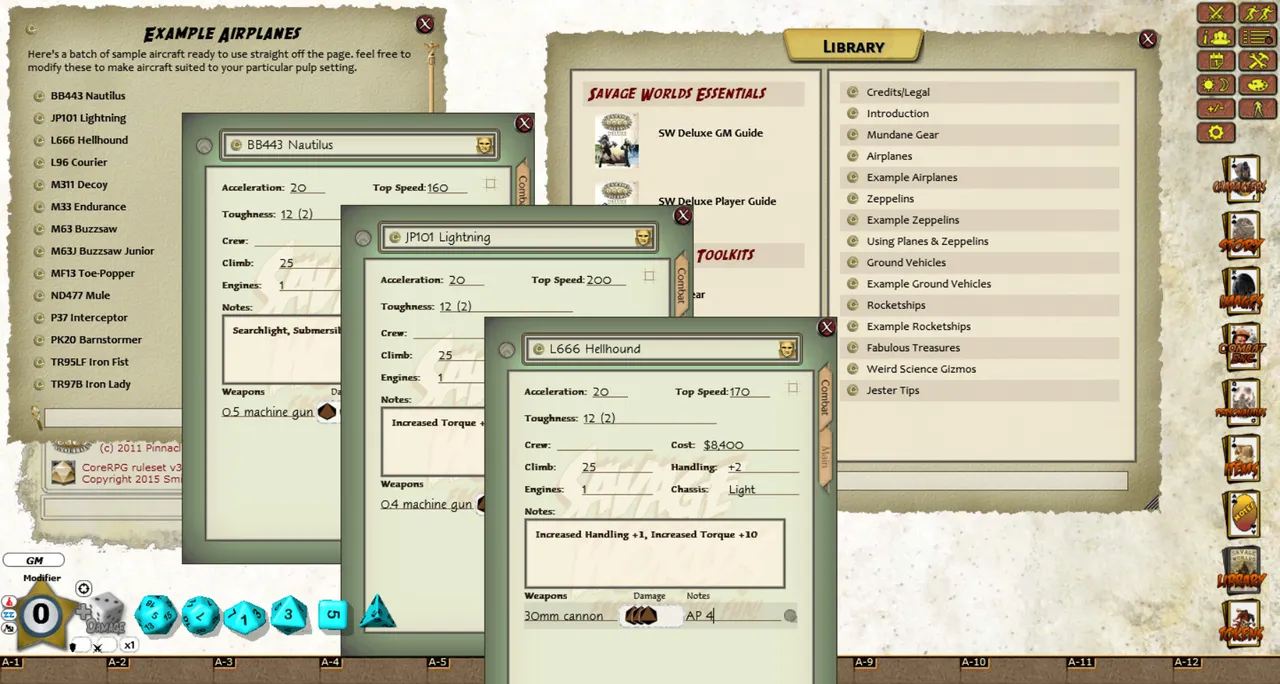 Fantasy Grounds - Pulp Gear Toolkit (Savage Worlds) Screenshot 1