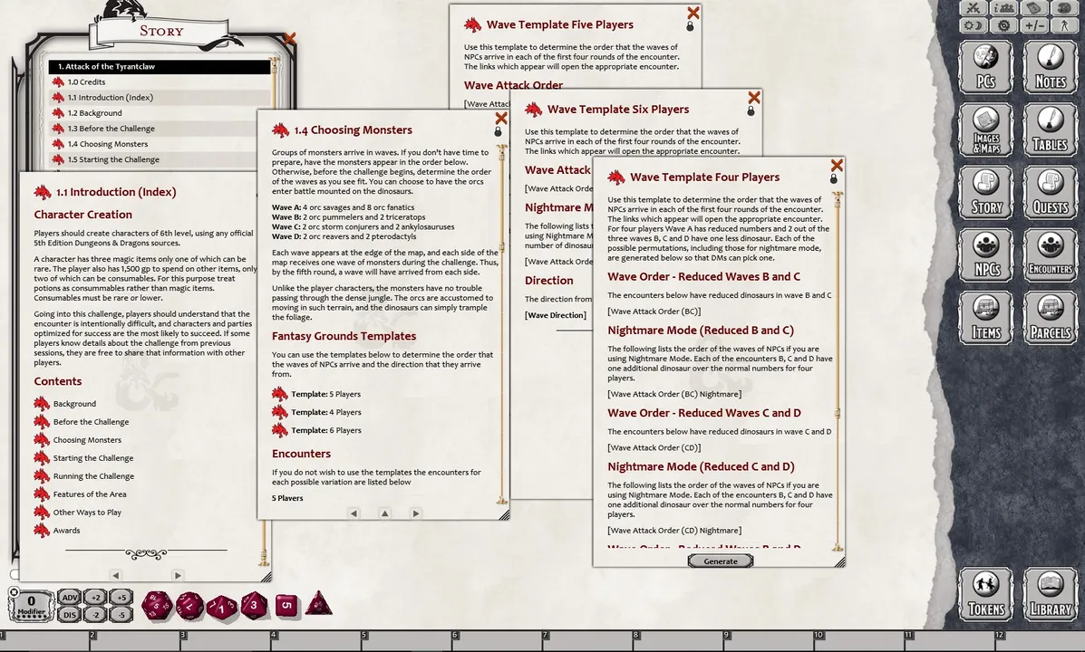 Fantasy Grounds - Dungeons & Dragons - Lair Assault: Attack of the Tyrantclaw (5E) Screenshot 1