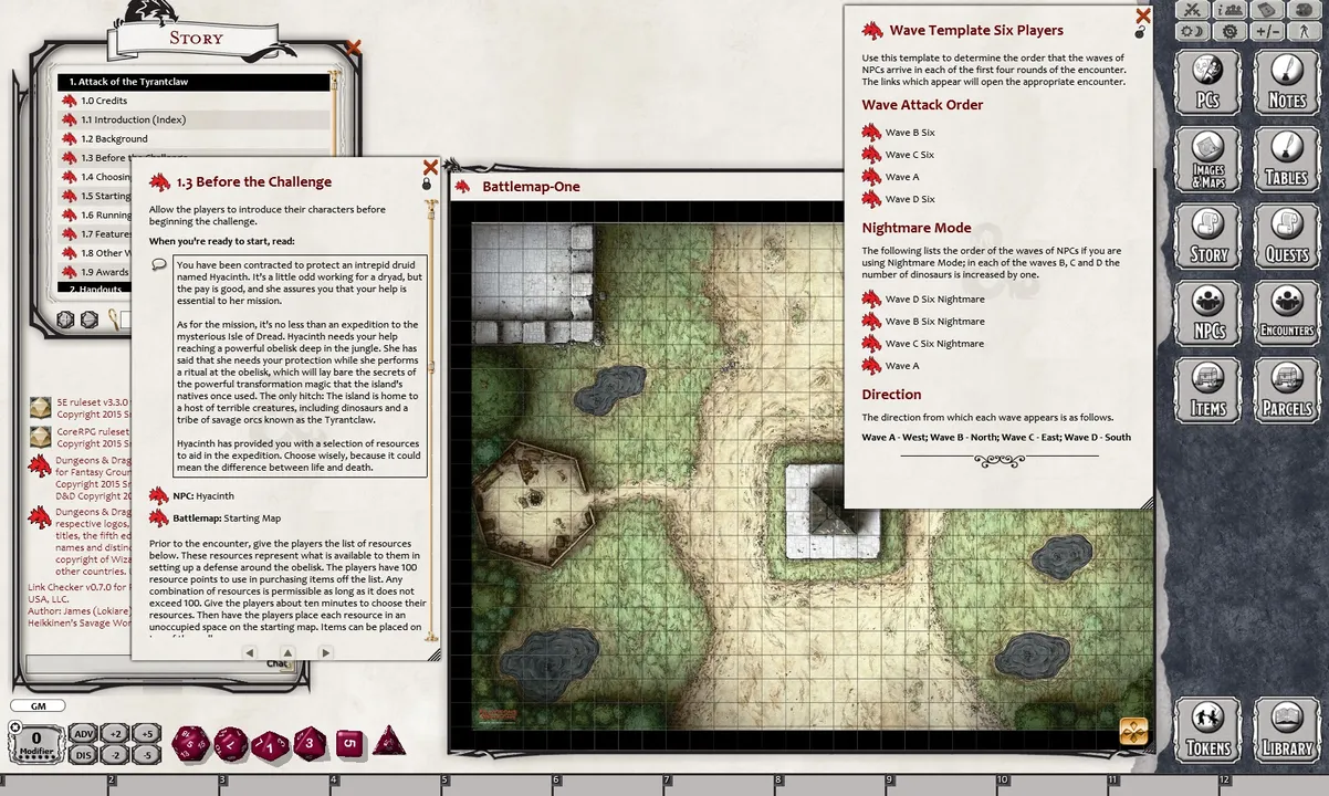 Fantasy Grounds - Dungeons & Dragons - Lair Assault: Attack of the Tyrantclaw (5E) Screenshot 3