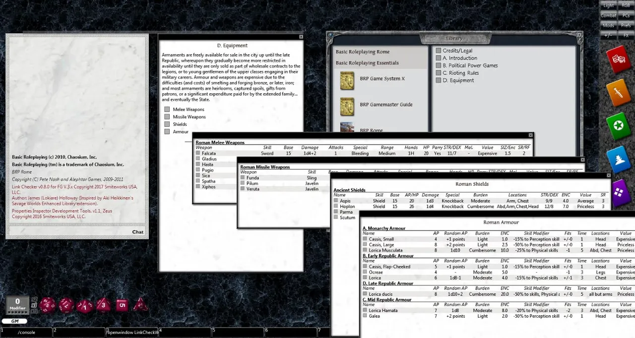 Fantasy Grounds - Rome (BRP) Screenshot 2