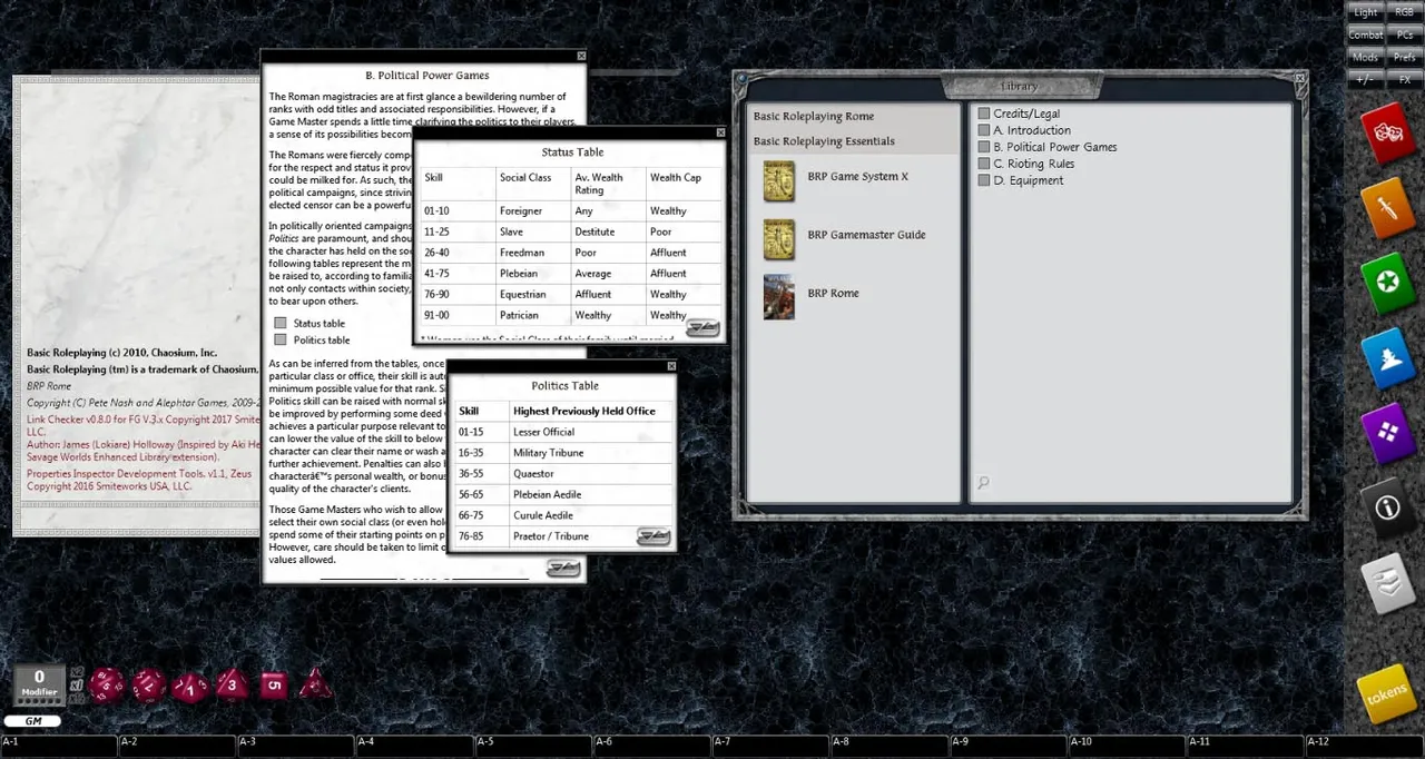 Fantasy Grounds - Rome (BRP) Screenshot 0