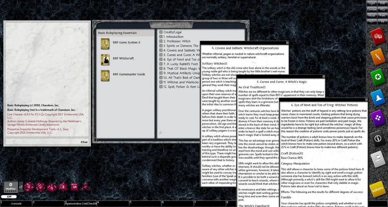 Fantasy Grounds - Witchcraft (BRP) Screenshot 1