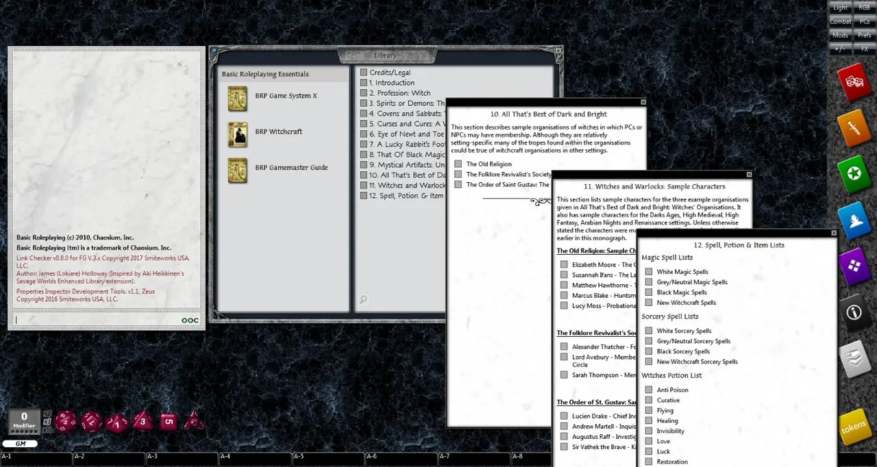Fantasy Grounds - Witchcraft (BRP) Screenshot 3