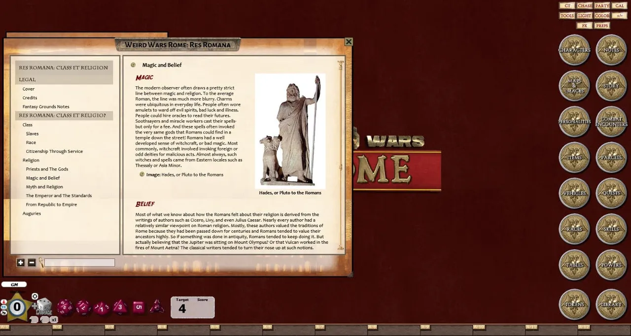 Fantasy Grounds - Weird Wars Rome: Res Romana (Savage Worlds) Screenshot 3