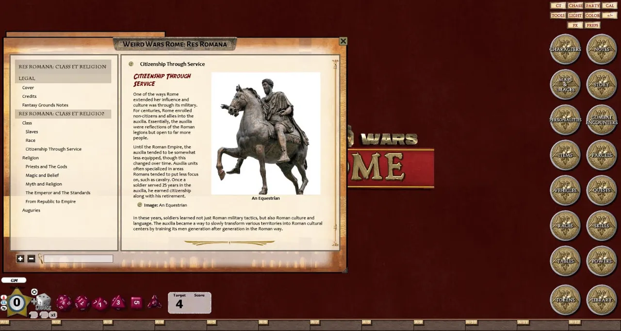 Fantasy Grounds - Weird Wars Rome: Res Romana (Savage Worlds) Screenshot 2