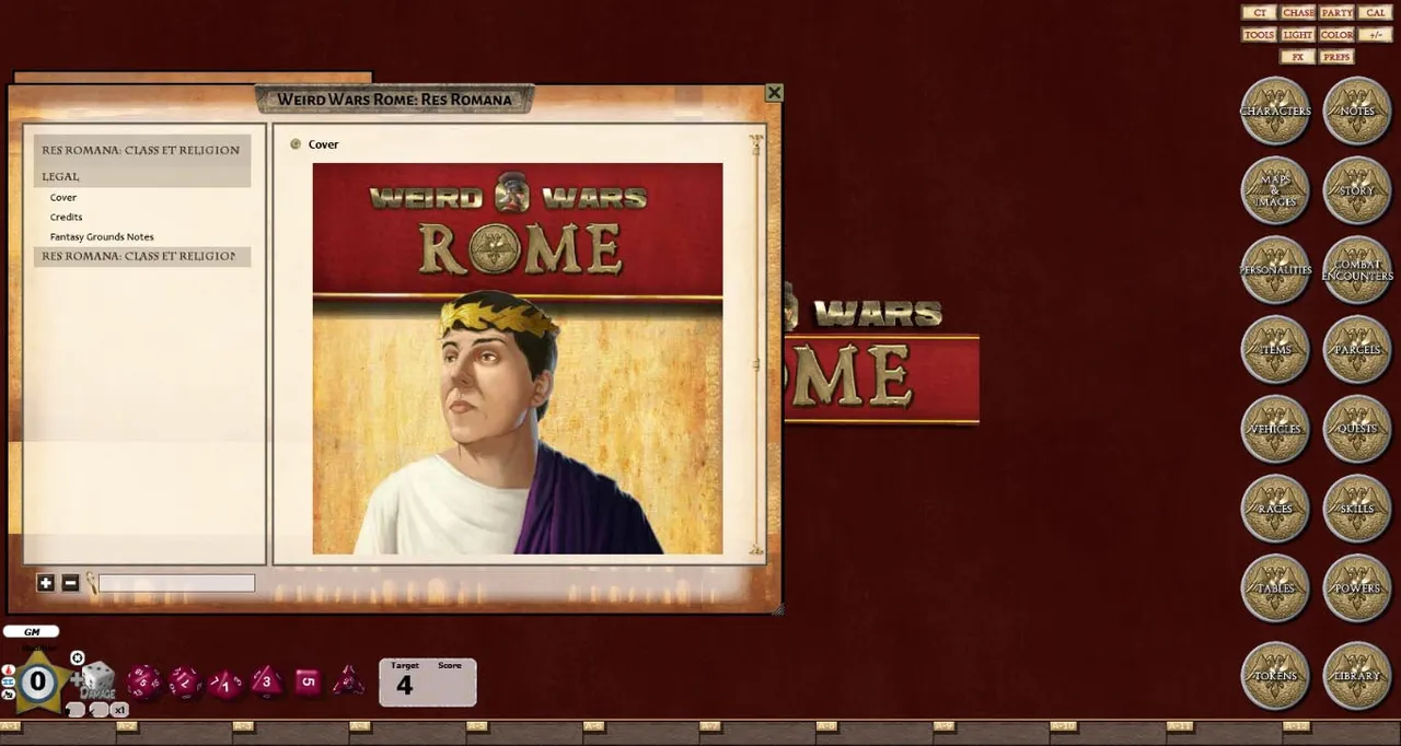 Fantasy Grounds - Weird Wars Rome: Res Romana (Savage Worlds) Screenshot 0