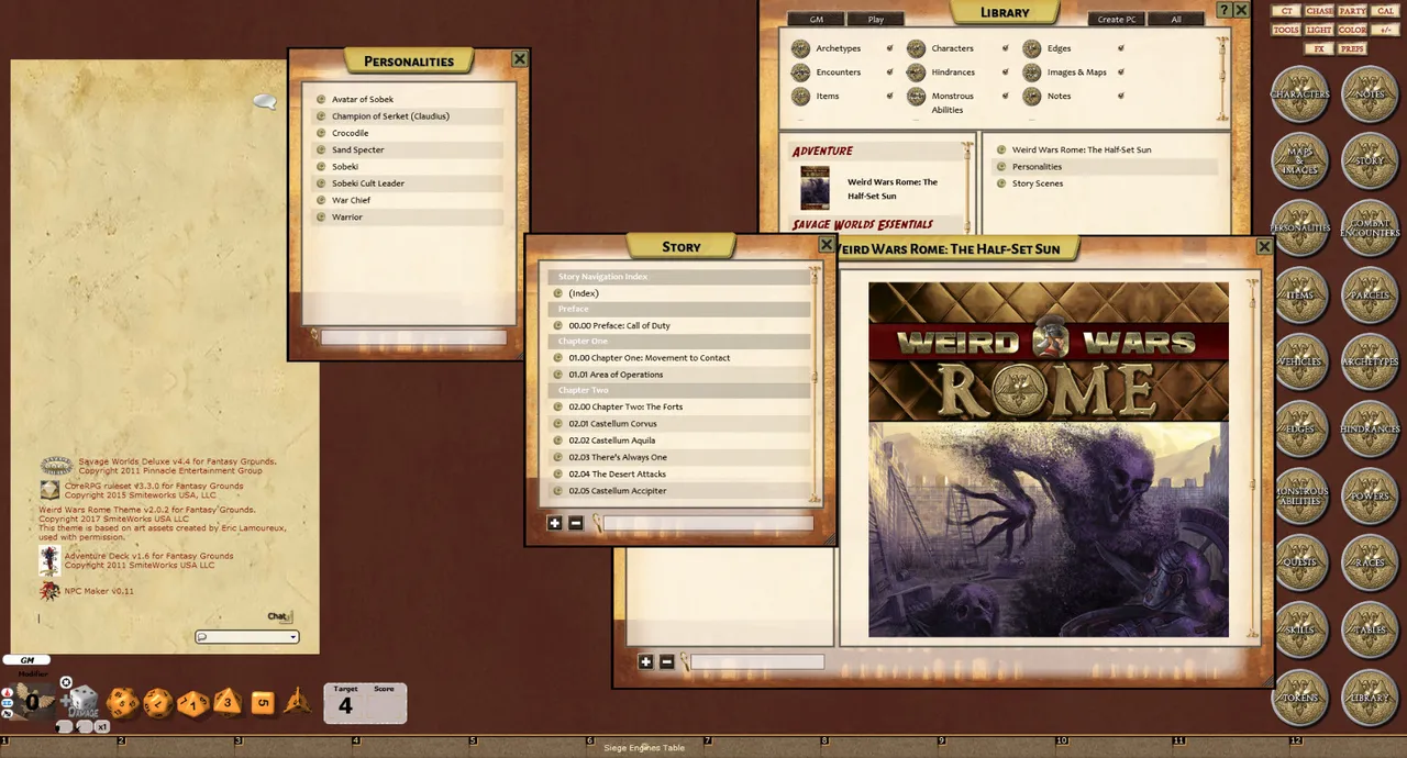 Fantasy Grounds - Weird Wars Rome: Half-Set Sun (Savage Worlds) Screenshot 2