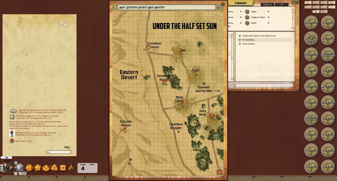 Fantasy Grounds - Weird Wars Rome: Half-Set Sun (Savage Worlds) Screenshot 1
