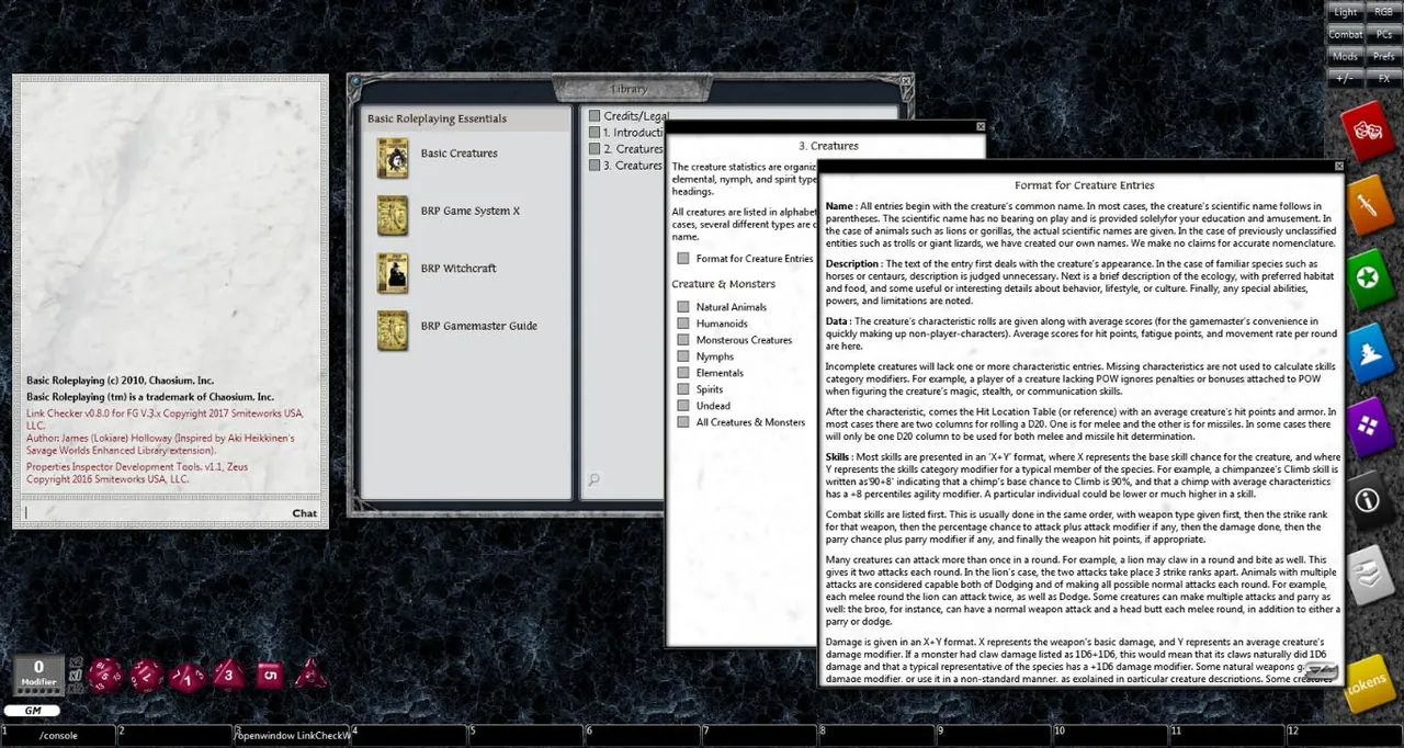 Fantasy Grounds - Basic Creatures (BRP) Screenshot 3