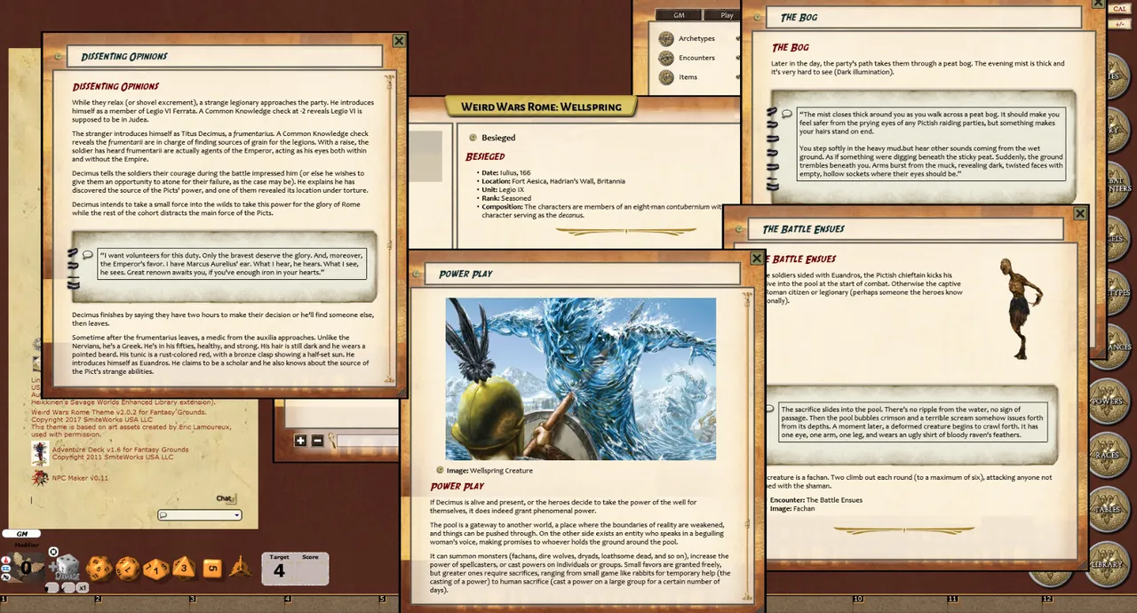 Fantasy Grounds - Weird Wars Rome: Wellspring (Savage Worlds) Screenshot 3