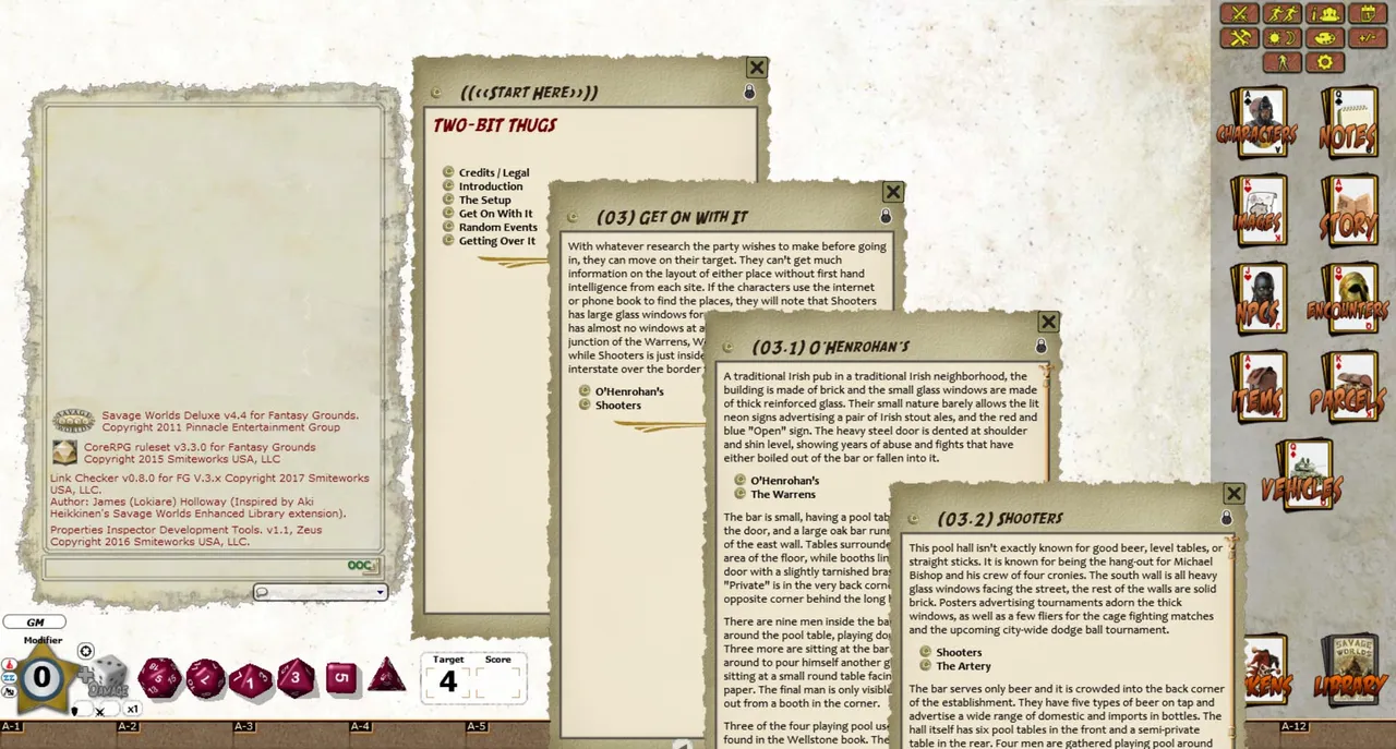 Fantasy Grounds - Wellstone City Chronicles: Two-Bit Thugs (Savage Worlds) Screenshot 1
