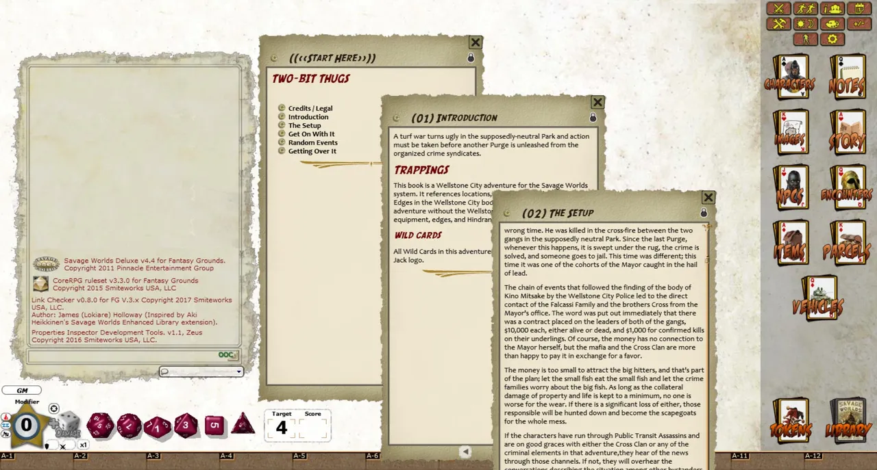 Fantasy Grounds - Wellstone City Chronicles: Two-Bit Thugs (Savage Worlds) Screenshot 2