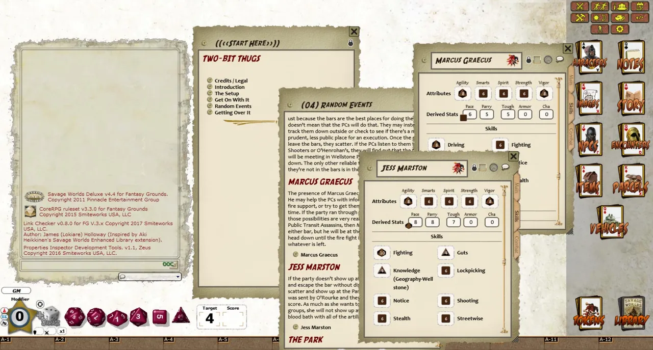 Fantasy Grounds - Wellstone City Chronicles: Two-Bit Thugs (Savage Worlds) Screenshot 0