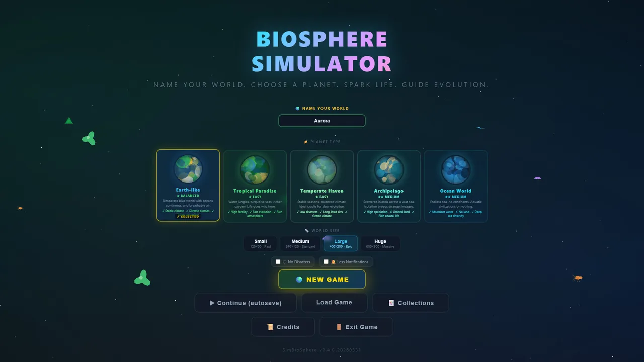 Biosphere Simulator Screenshot 1