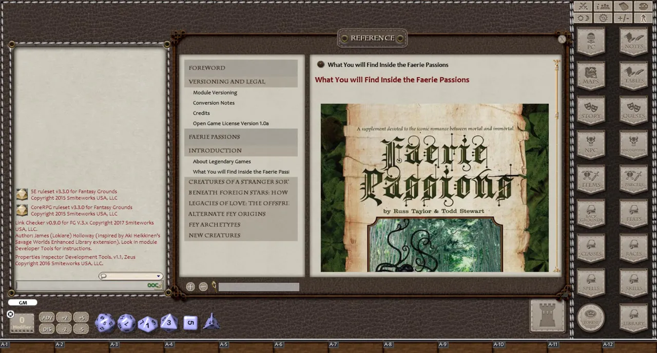 Fantasy Grounds - Faerie Passions (5E) Screenshot 1