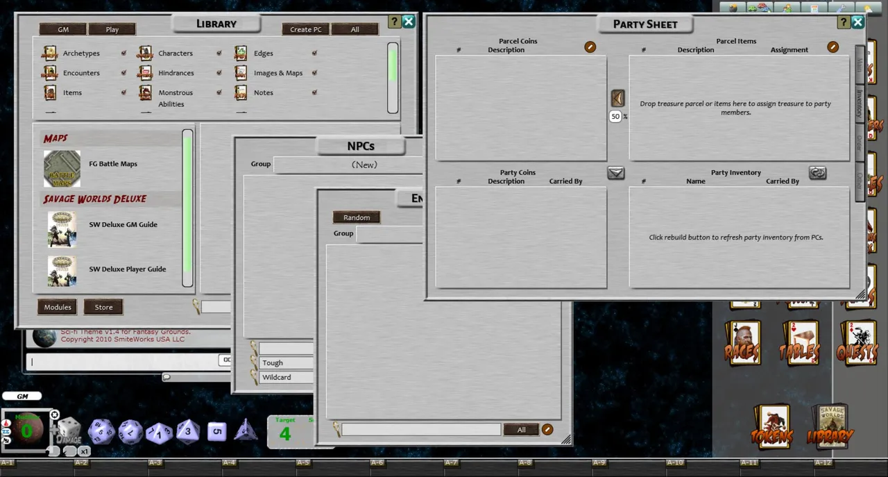 Fantasy Grounds - Sci-fi Skin (Savage Worlds) Screenshot 1