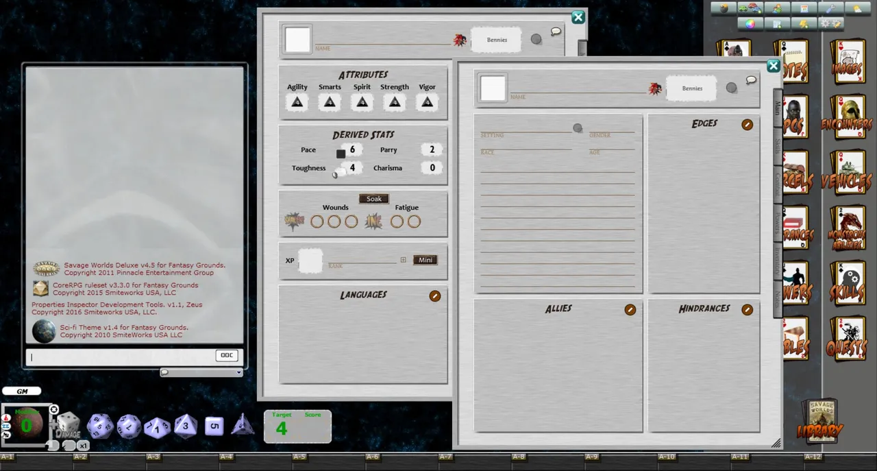 Fantasy Grounds - Sci-fi Skin (Savage Worlds) Screenshot 0