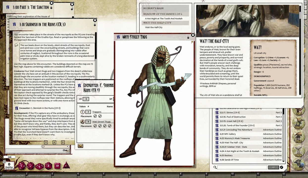 Fantasy Grounds - Pathfinder RPG - Mummy's Mask AP 1: The Half-Dead City (PFRPG) Screenshot 0