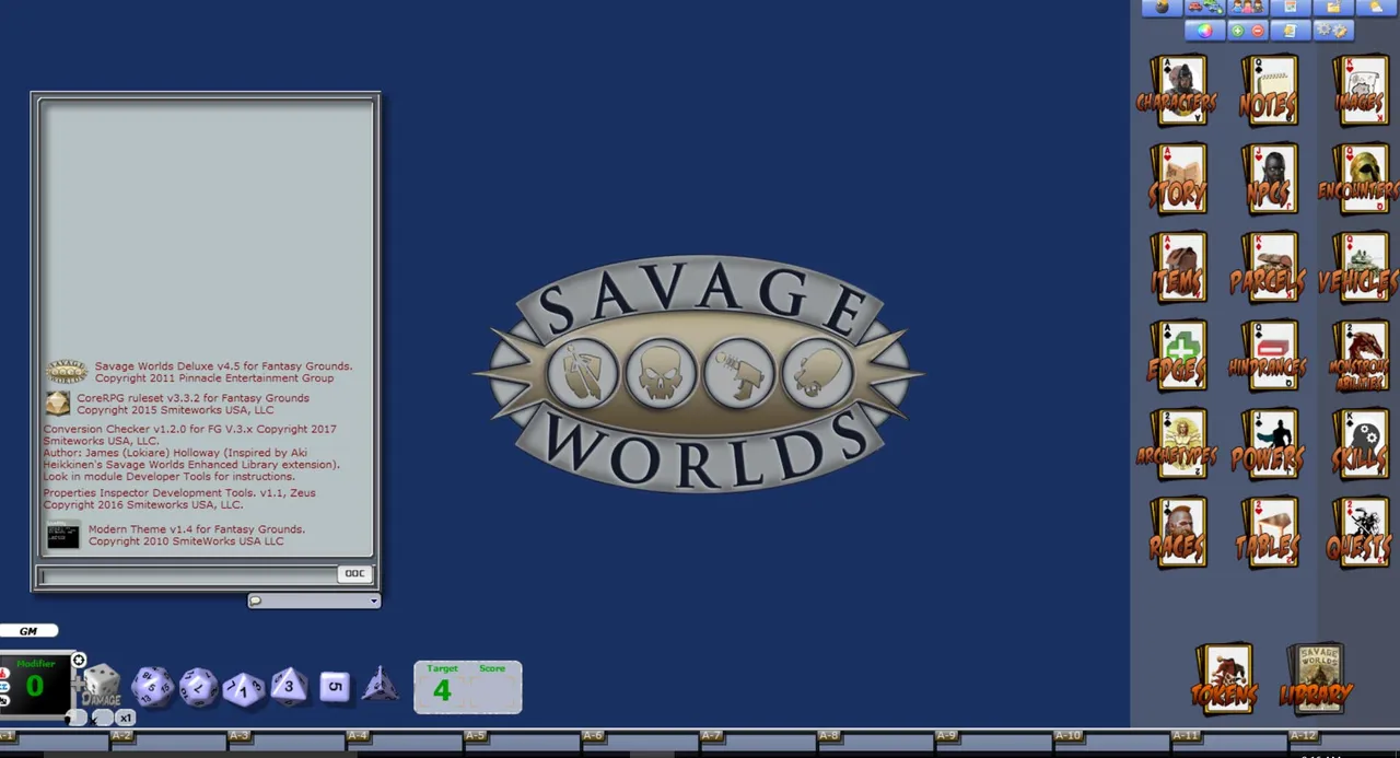 Fantasy Grounds - Modern Skin (Savage Worlds) Screenshot 2