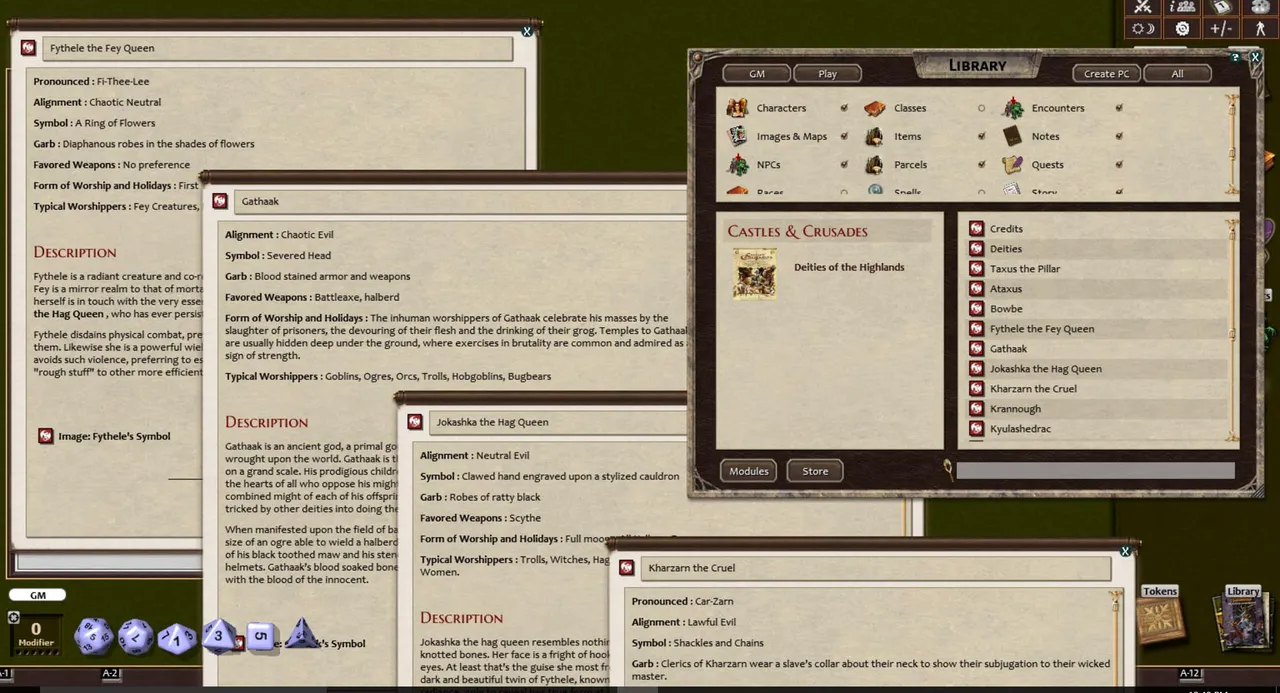 Fantasy Grounds - Deities of the Haunted Highlands (Castles & Crusades) Screenshot 1