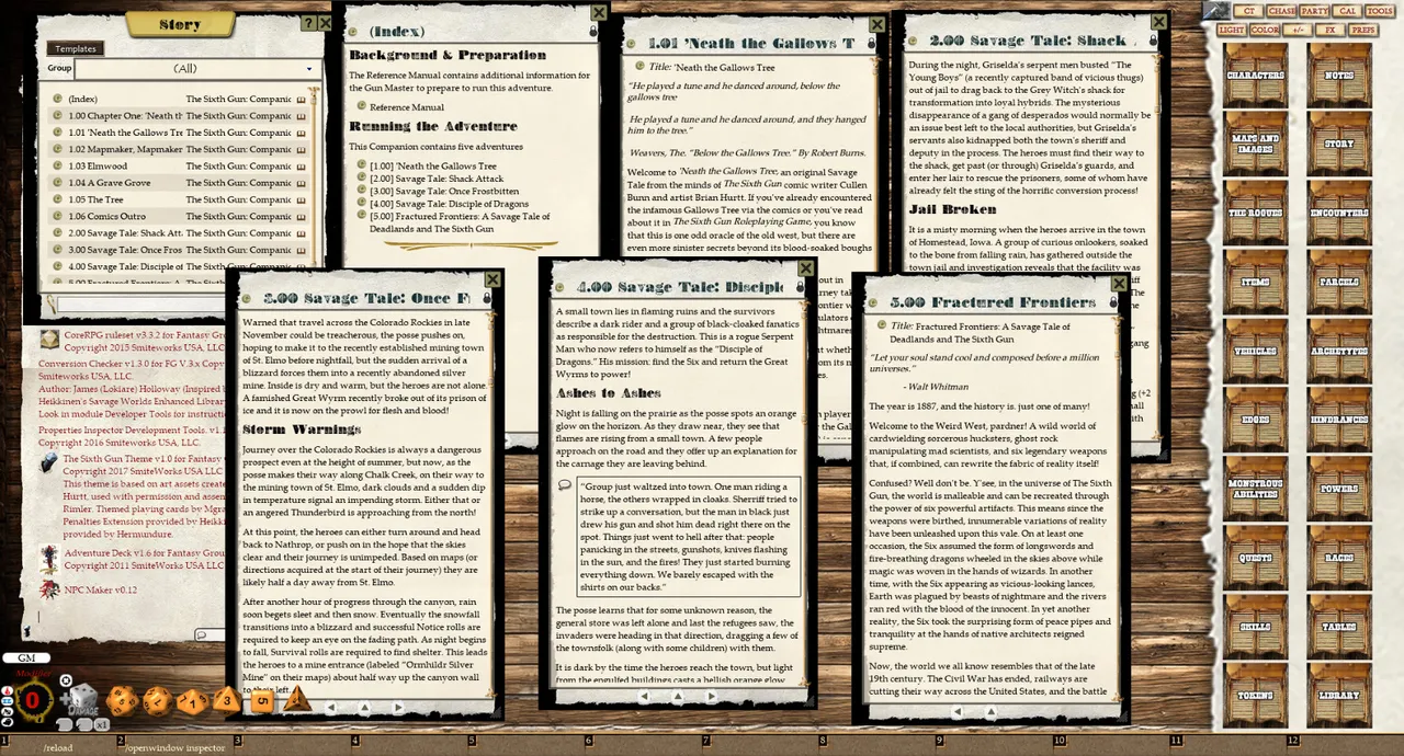 Fantasy Grounds - The Sixth Gun Companion (Savage Worlds) Screenshot 1