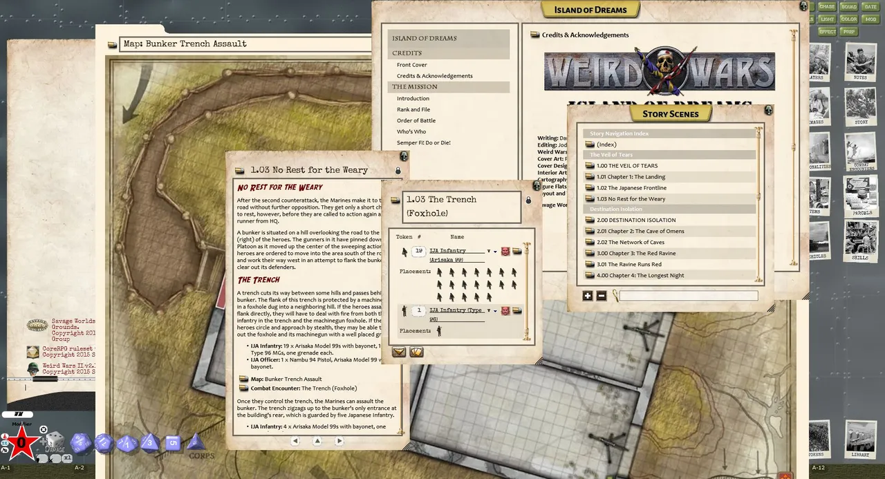 Fantasy Grounds - Weird Wars II: Island of Dreams (Savage Worlds) Screenshot 1