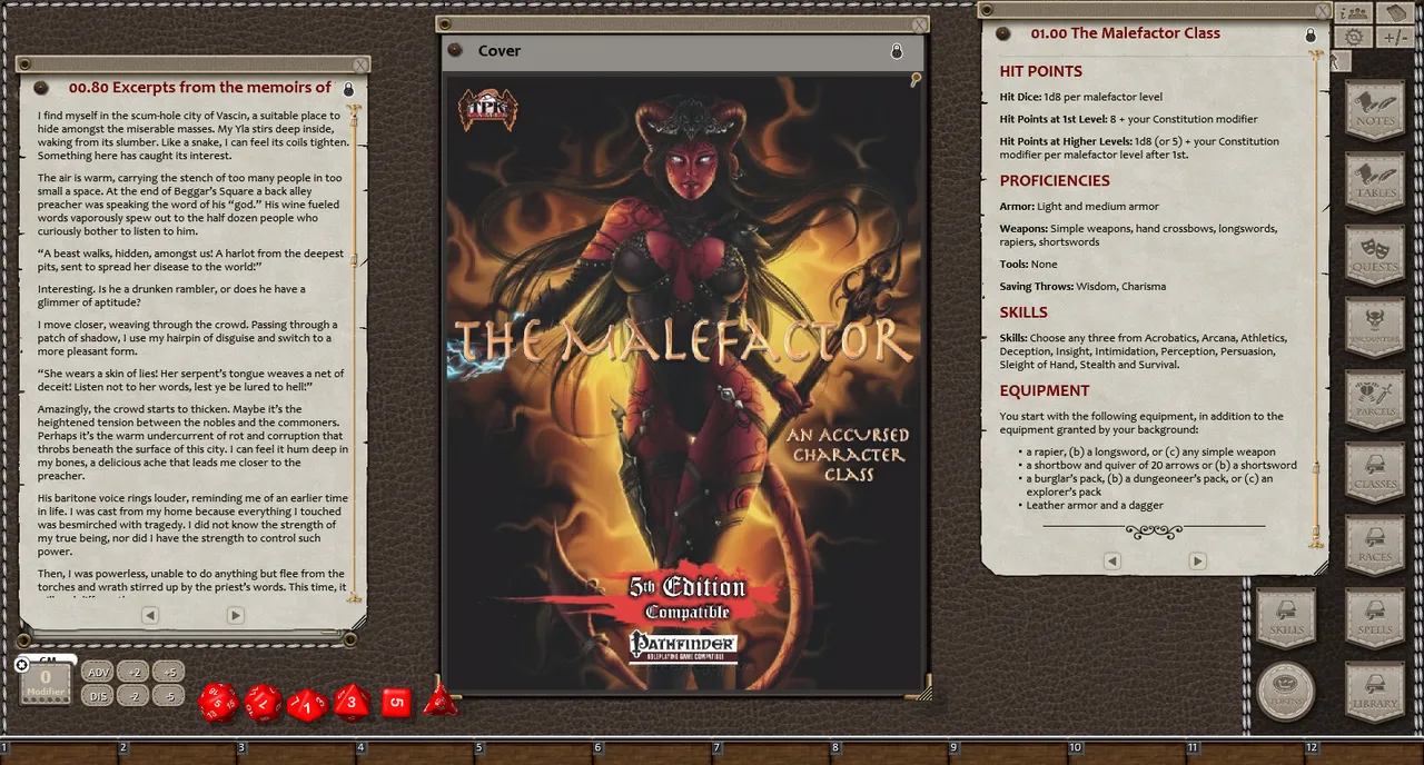 Fantasy Grounds - The Malefactor Class: Revised & Expanded (5E) Screenshot 3
