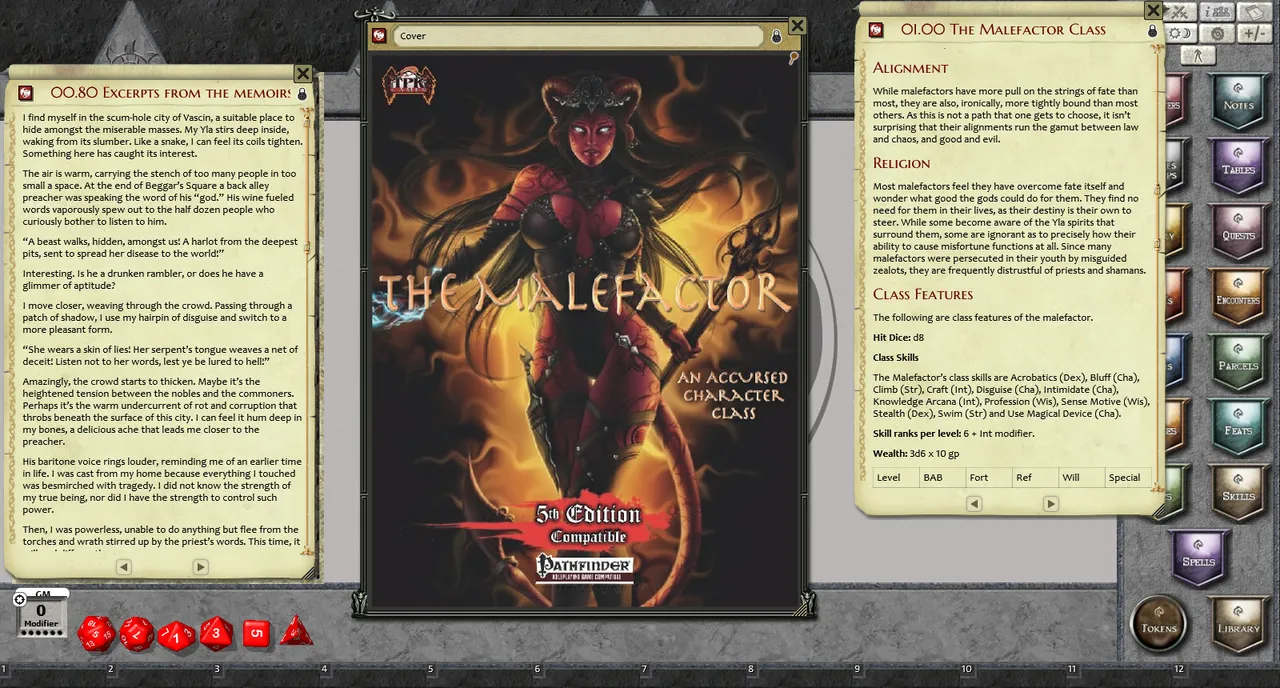 Fantasy Grounds - The Malefactor Class: Revised & Expanded (PFRPG) Screenshot 3