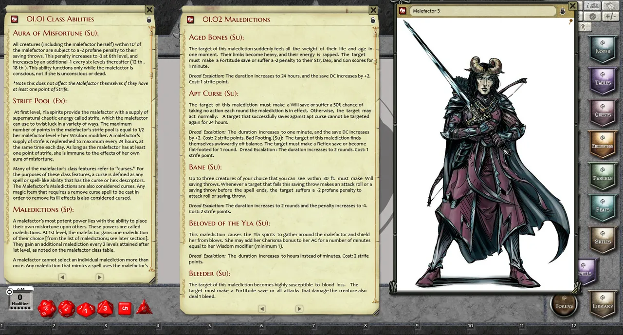 Fantasy Grounds - The Malefactor Class: Revised & Expanded (PFRPG) Screenshot 1
