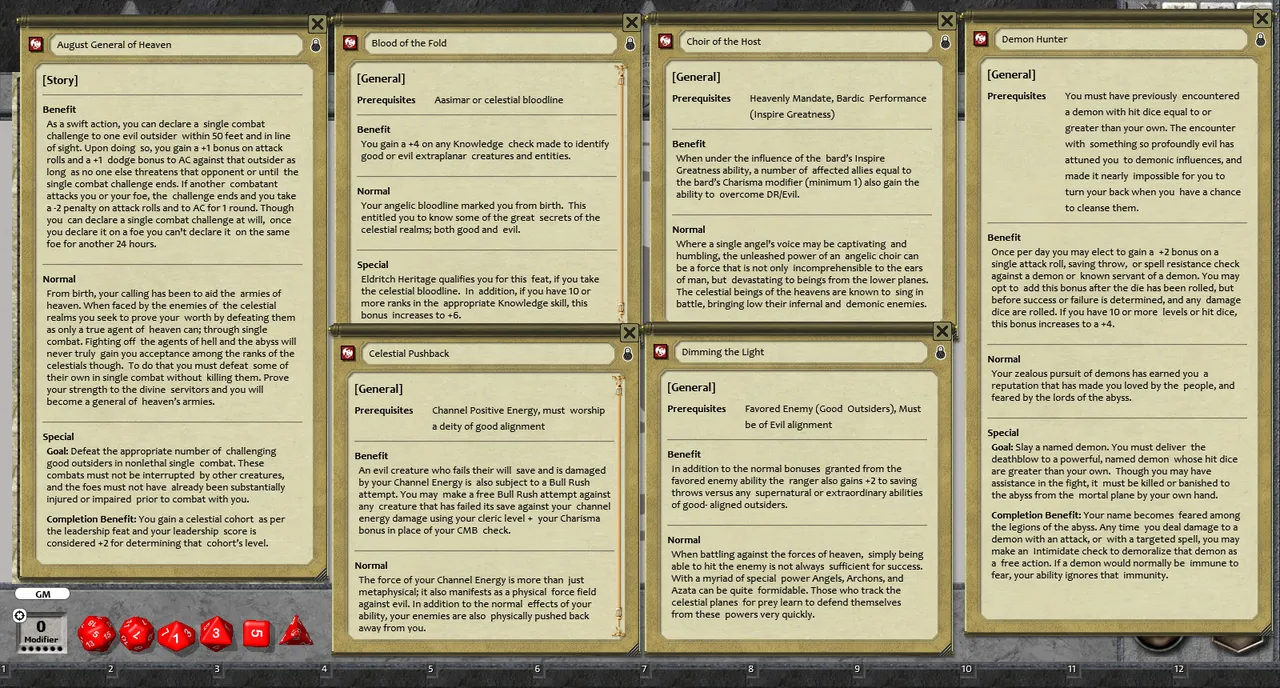 Fantasy Grounds - Feats of Legend: 20 Celestial Feats (PFRPG) Screenshot 0