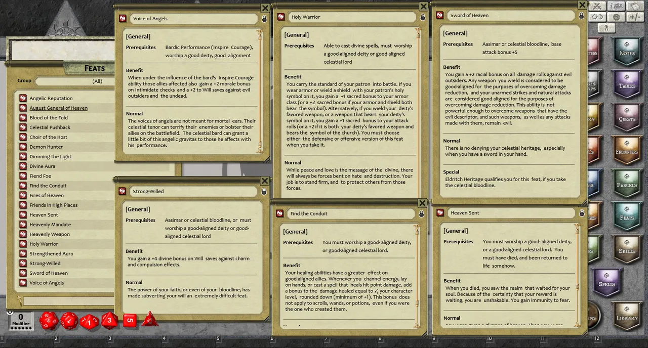 Fantasy Grounds - Feats of Legend: 20 Celestial Feats (PFRPG) Screenshot 2