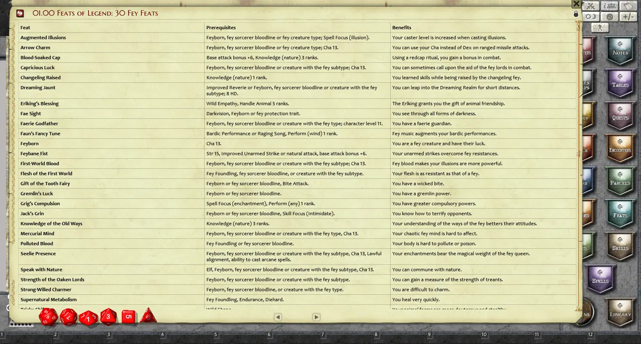 Fantasy Grounds - Feats of Legend: 30 Fey Feats (PFRPG) Screenshot 0
