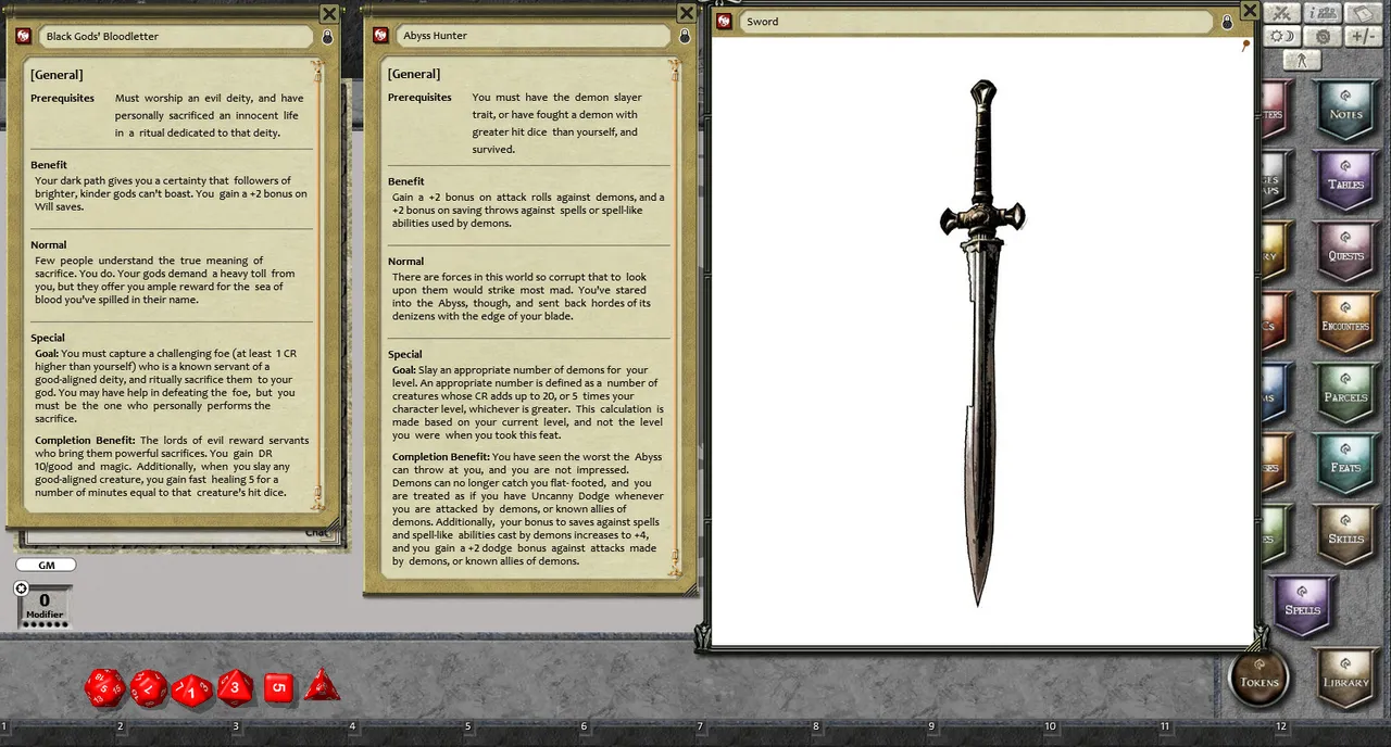 Fantasy Grounds - Feats of Legend: 20 Story Feats (PFRPG) Screenshot 0