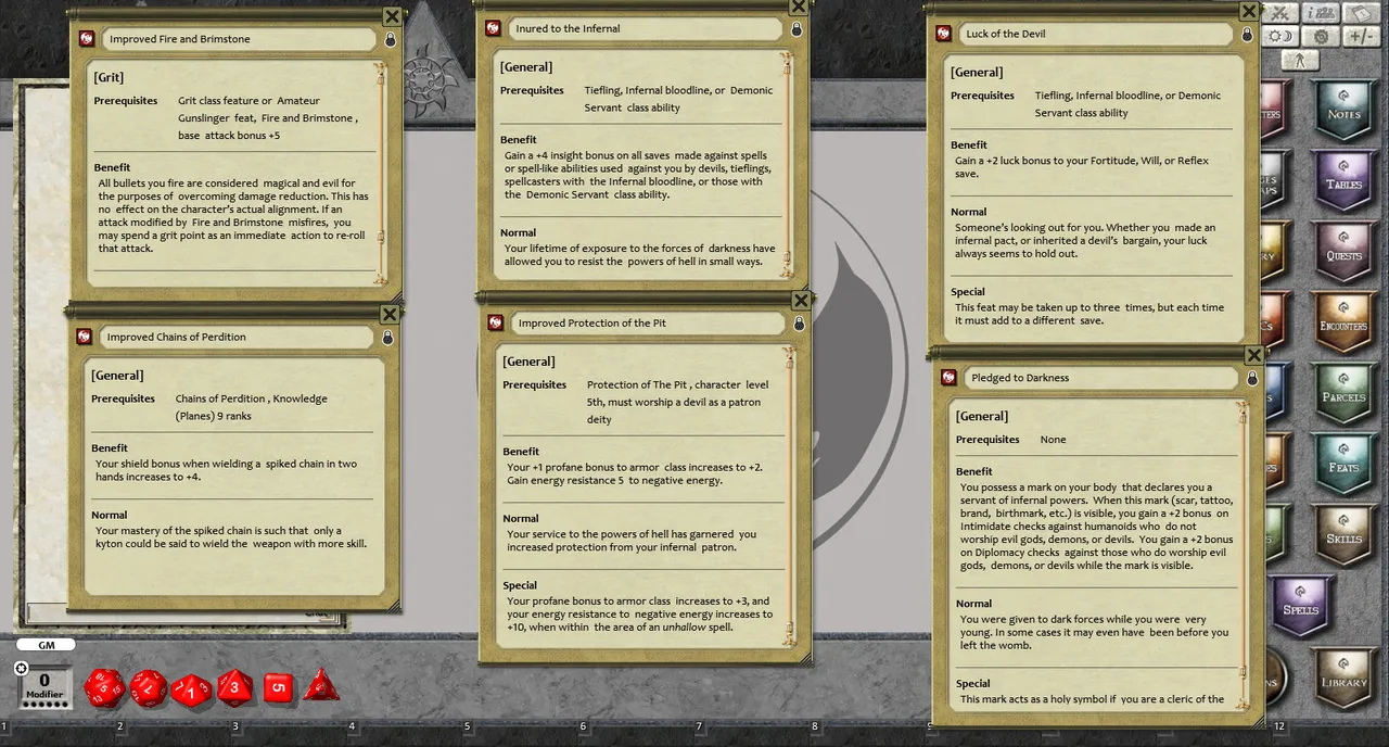 Fantasy Grounds - Feats of Legend: 20 Infernal Feats (PFRPG) Screenshot 0