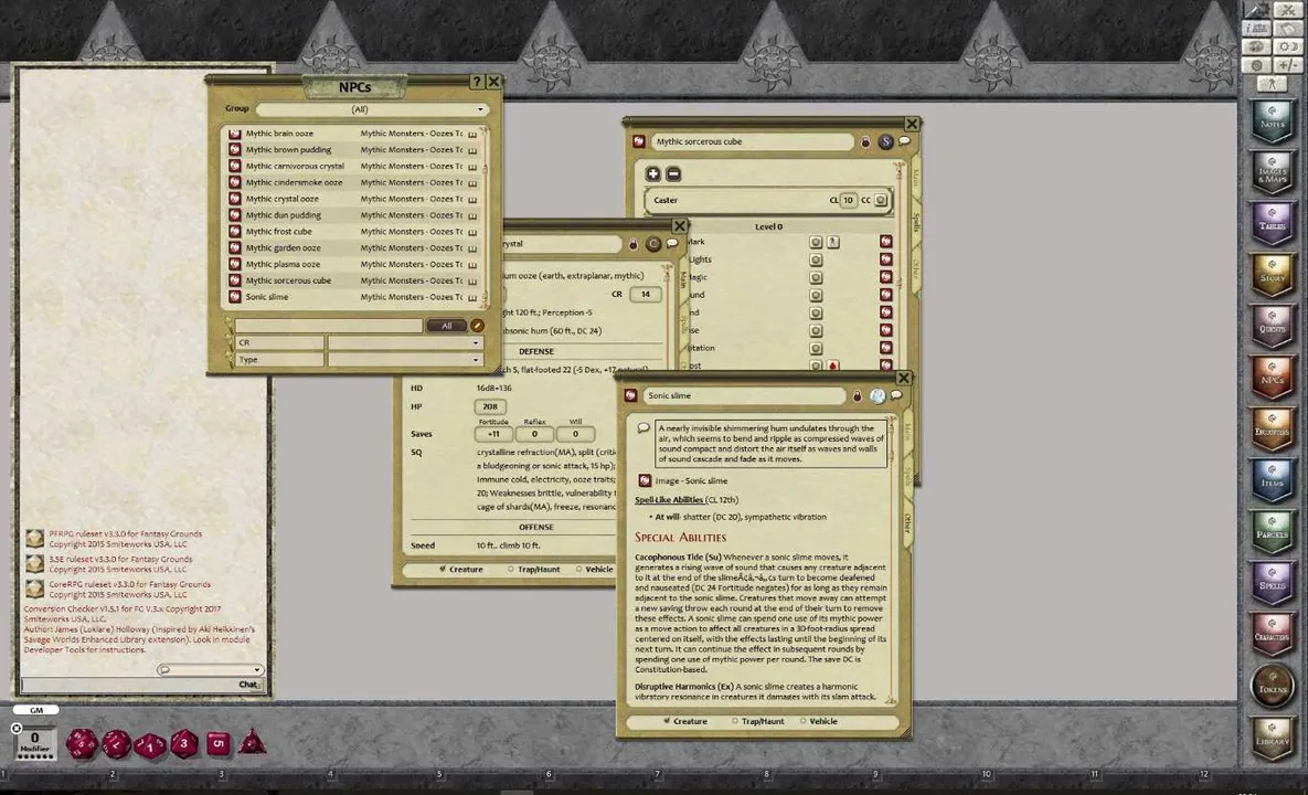 Fantasy Grounds - Mythic Monsters #6 - Oozes Too (PFRPG) Screenshot 2